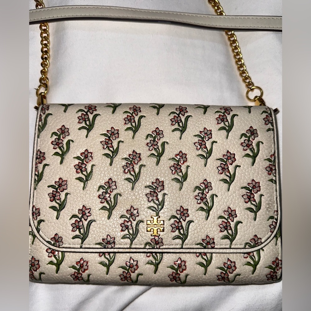 Tory Burch Floral Chain Wallet